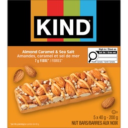 KIND Barres Amandes, caramel et sel de mer, 40 g, 5 unités image