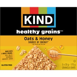 KIND Barres Grains santé Avoine, miel et noix de coco grillée, 35 g, 5 unités image