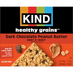 KIND Barres Grains santé Beurre d'arachide et chocolat noir, 35 g, 5 unités image