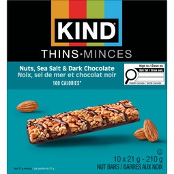 KIND Minces Barres Noix, sel de mer et chocolat noir, 21 g, 10 unités image