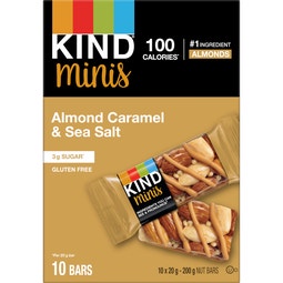 KIND Minis Barres Amandes, caramel et sel de mer, 20 g, 10 unités image