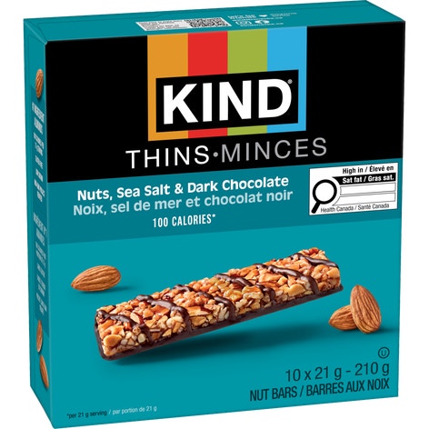 KIND® Thins Nuts Sea Salt & Dark Chocolate Bars, 21g, 10 Count