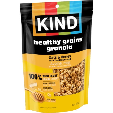 KIND Granola Avoine, miel et noix de coco grillée, 312 g