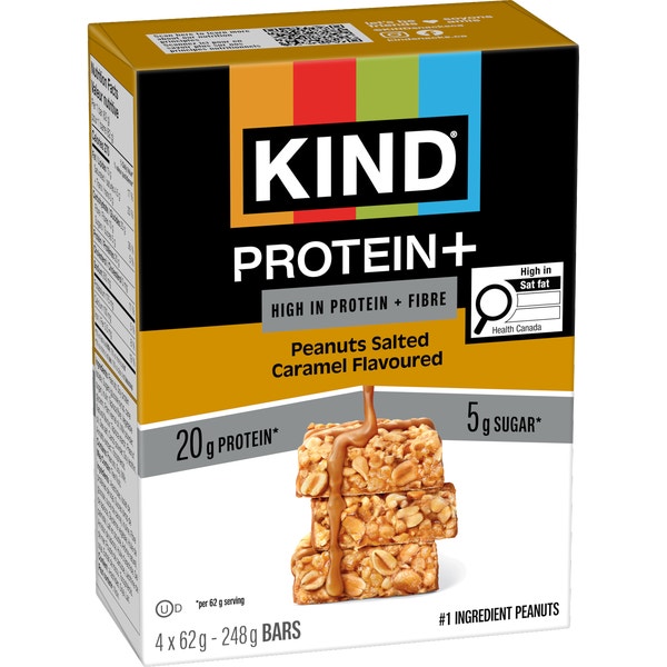KIND® Arachides et Caramel Salé Aromatisé, 62g, 4 unités