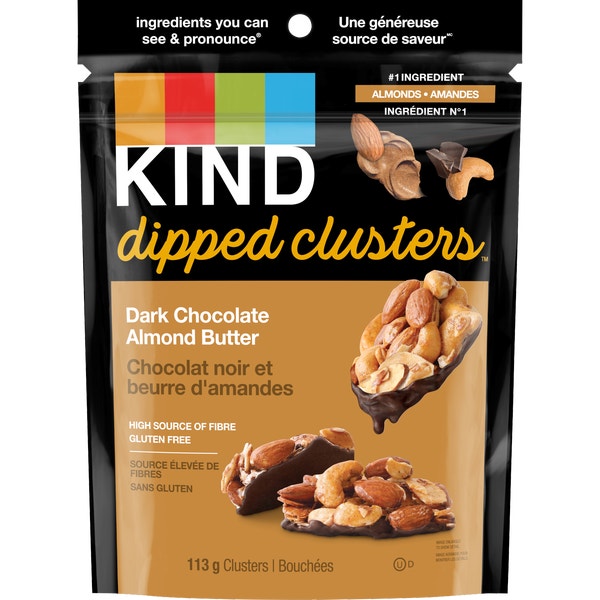 KIND Dipped Clusters Chocolat noir et beurre d'amandes, 113 g