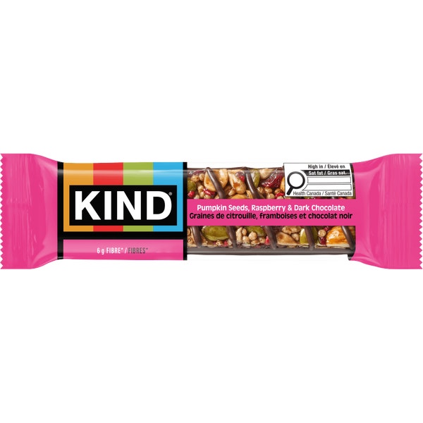 KIND Graines de cirtouille framboises et chocolat noir, 40g, 5 unités