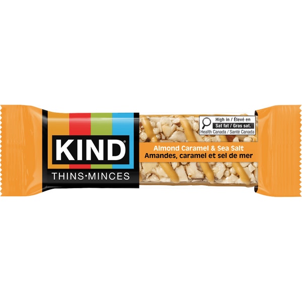 KIND Minces Barres Amandes, caramel et sel de mer, 21 g, 10 unités